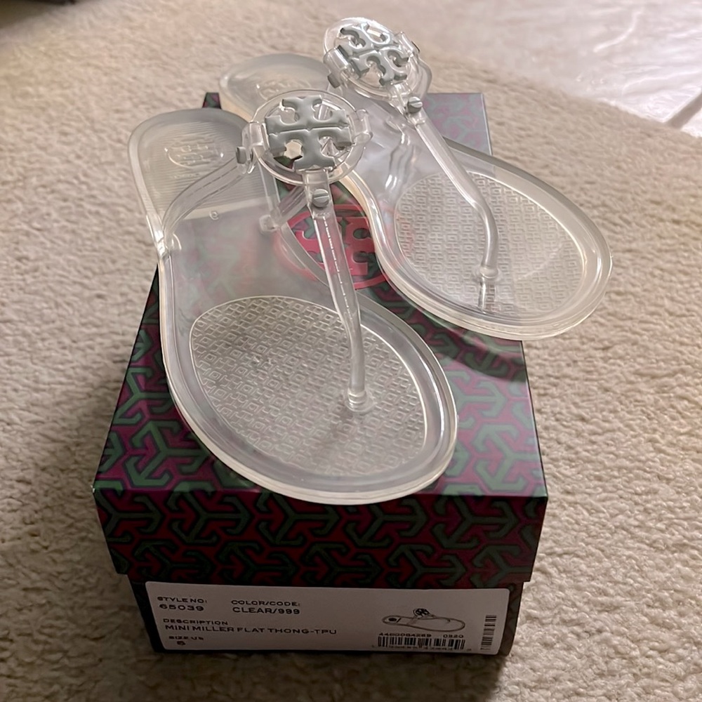 Tory Burch mini Miller clear jelly thong sandals